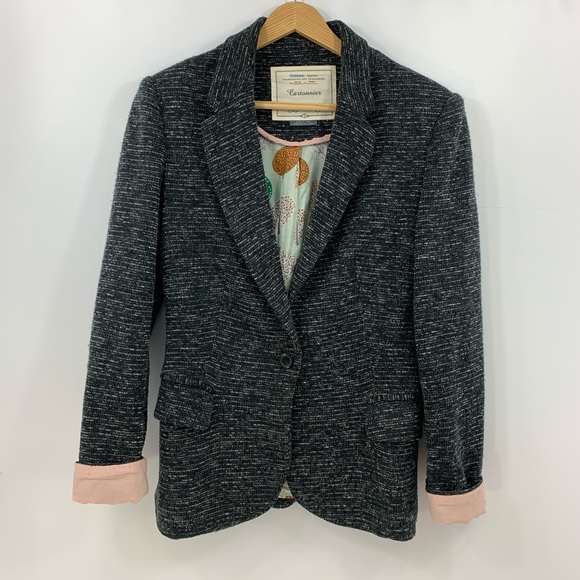 Cartonnier Anthropologie Black Blazer Jacket Small - Picture 3 of 9